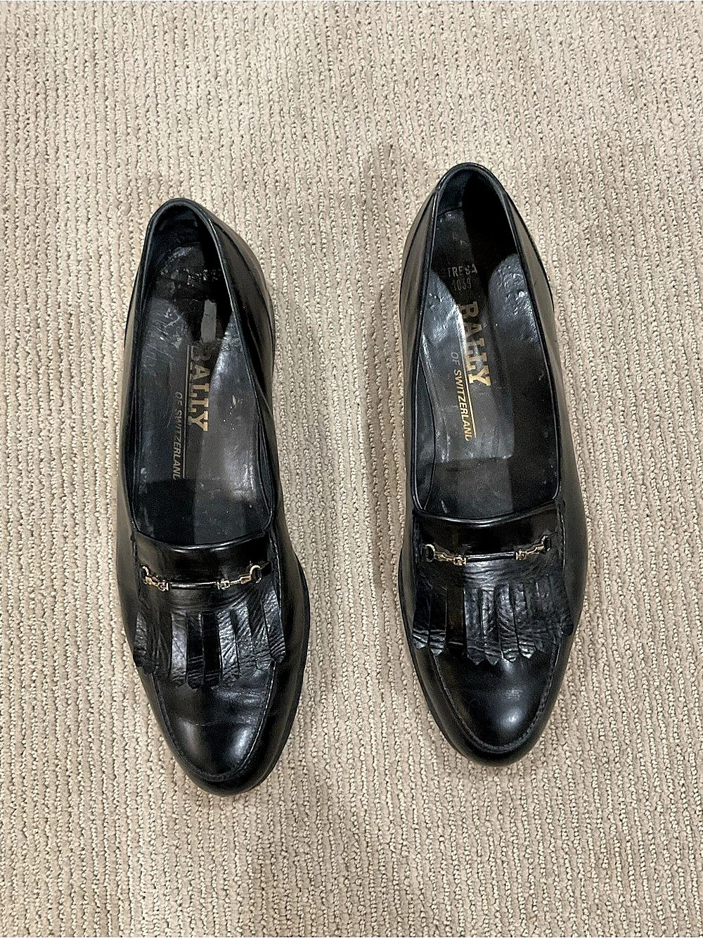BALLY Black Leather Loafers